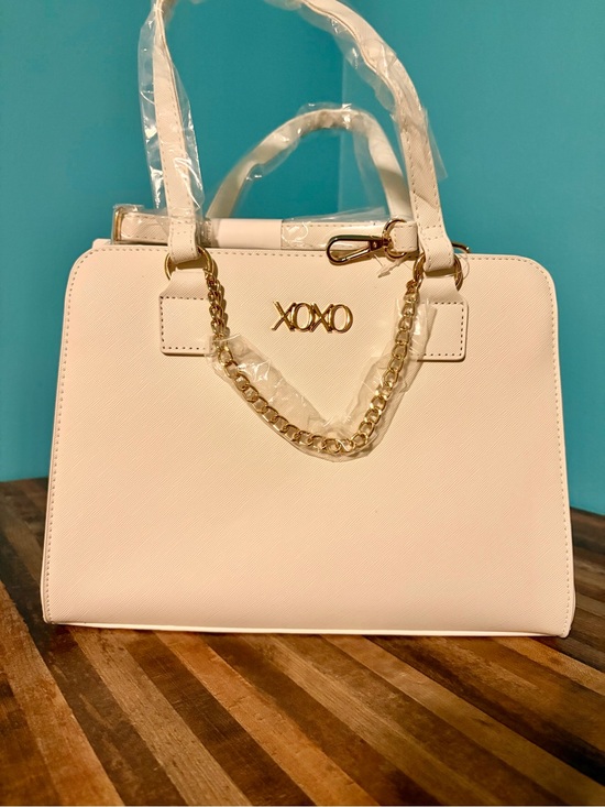 XOXO Handbags - XOXO White Structured Satchel with Gold Chain Detail and Crossbody Strap. NWT!